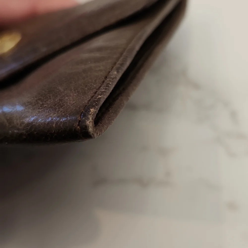 Authentic Christian Dior Vintage Leather Brown Coin Purse - Picture 7 of 10